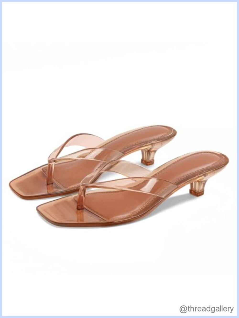 Kitten Heel Jelly Sandals Square Open Toe PVC Waterproof Low Heel Women